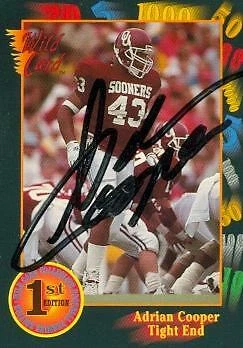 Adrian Cooper autographed Football Card (Oklahoma) 1991 Wild Card #53 Rookie - Image 1 of 1
