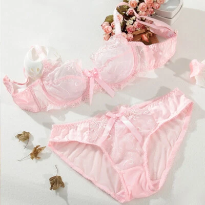 Womens Bras Set Underwired Sexy Lingerie Underwire Brassiere Lace Panties AABCDE - Image 1 of 4