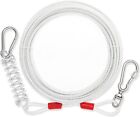 30 FT Durable Dog Tie-Out Cable Leash Large Dog Metal Wire Steel Chain Lead Red