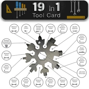 Multitool - Snowflake Style 19 in 1 Kartenformat Pocket Kit - Bild 1 von 4