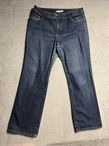 Chicos Platinum Womens Boot Cut Jeans Blue Stretch Dark Wash Denim 2.5/L 14 - Picture 1 of 16
