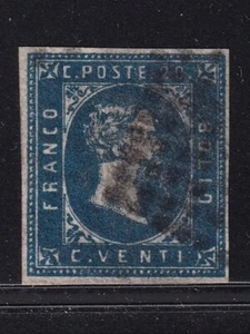 Italian States/SARDINIA 1851 YV 2 CANC VF / CAT VALUE $165 - Picture 1 of 2