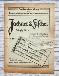 Jachner Filcher Leipzig Formular Großdruckerei Drucksachen Werbung Reklame alt - Picture 1 of 6