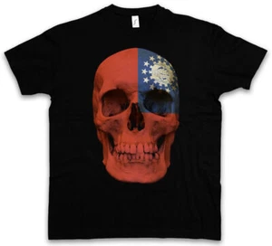 CLASSIC MYANMAR SKULL FLAG T-SHIRT - Biker MC Banner Fahne Burma Birma - Picture 1 of 1