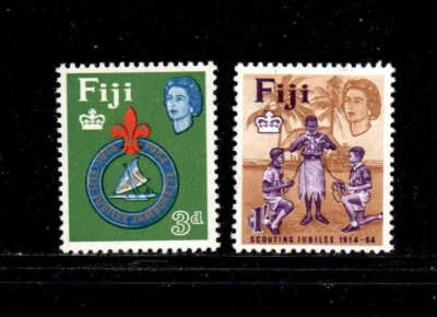 FIJI #206-207 1964 BOY SCOUTS 50 aniversario.     COMO NUEVO EN MUY BUEN ESTADO LH O.G a Foto 1 de 2