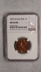 1939 M USA PHILIPPINES NGC MS64 RED BROWN ONE CENT 1C Coin PRICED TO SELL NOW! - Picture 1 of 4