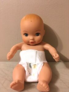 Lauer Water Baby Doll 9 Inch With Preemie Diaper Boy or Girl Doll Blue Eyes 