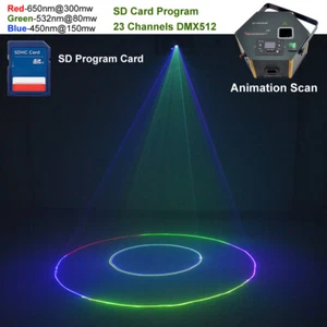0.5W RGB SD Card Program Laser Animation DMX DJ Party Show Projector Stage Light - Picture 1 of 12