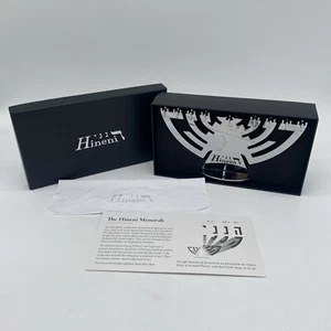 Hochglanz Edelstahl Hineni Menora mit Poliermikrofasertuch - Bild 1 von 23