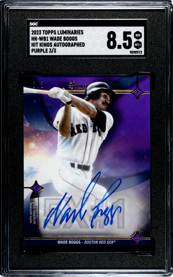 2023 Topps Luminaries #HK-WB1 Wade Boggs SGC 8.5 NM/MT+ Auto 3/3 Red Sox  - Image 1 of 2