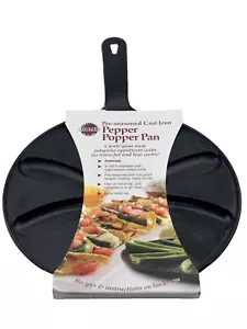 Norpro 9" Pre-Seasoned Cast Iron Jalapeno PEPPER POPPER PAN Rust-Proof BRAND NEW - Picture 1 of 5