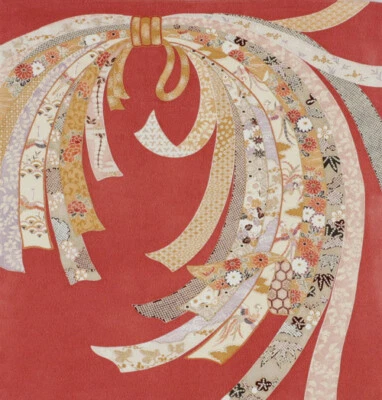 75cm Japanese Furoshiki Silk Fabric Wrapping Cloth Yūzen Dyeing Noshi Gifts - Image 1 of 3