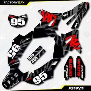 Black & Red Fierce Polisport Restyle Graphics Kit fits Suzuki Drz400 Drz400sm - Foto 1 di 8