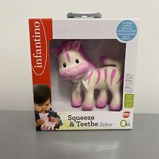 Brand New Infantino Teether Toy, Squeeze and TeeThe Zebra, Soothing Teether 0m