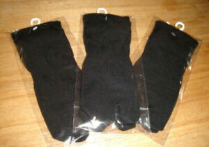  3 Pairs Black Japanese Flip Flop Tabi Split Toe Rift Kimono Socks BNIP