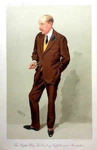 caricature by Spy Earl Suffolk & Berkshire 1910 World Supplement Print  - Picture 1 of 2