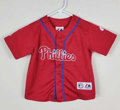 Chase Utley #26 Philadelphia Phillies Majestic MLB Red Jersey Child Size 4T Cover