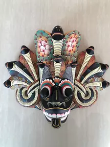 Handmade Wooden Sri Lankan Traditional Cobra Mask 10" Home Decor Collectible - Picture 1 of 6