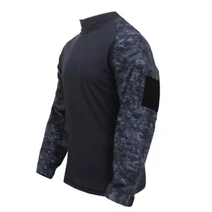 US Midnight Digital Camouflage Blue Camo Tactical Combat Shirt Gr. M Medium - Bild 1 von 2