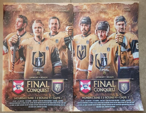 Vegas Golden Knights 22/23 Stanley Cup FINAL vs Florida Panthers NHL 3 POSTERS Cover
