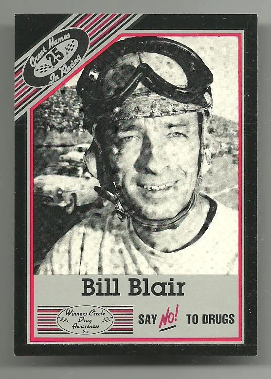 1989 Vintage Winners Circle #25 Bill Blair Race Card NrM Hi Grade - Image 1 of 1