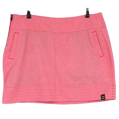 Under Armour Golf Skort 珊瑚粉红色性能运动尺寸 14 — 第 1/4 张图片