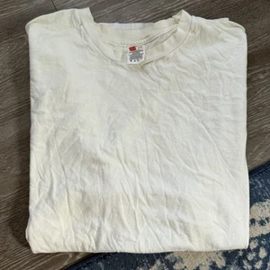 Vintage 90er Hanes T-Shirt Herren XL Einzelnaht weiß dünnes Unterhemd unbedruckt - Bild 1 von 7