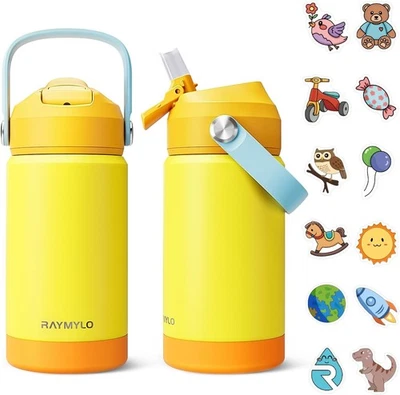 Mini botella aislada para niños de 12 oz con pajita y bota - a prueba de fugas, sin BPA, frío 24 horas Foto 1 de 4