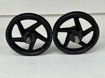 Juego de ruedas de patinete eléctrico traseras delanteras negras Mag de 12 pulgadas de colección ABS Foto 1 de 4