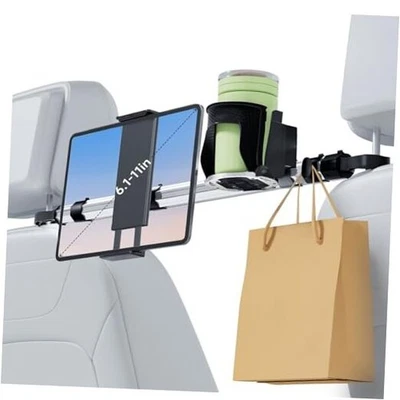 Upgraded Car for iPad with Cup Mount, Headrest Tablet Backseat Tablet Holder - Image 1 of 4