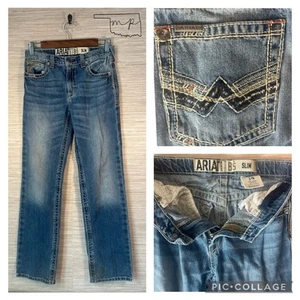 Ariat Jeans Boys 14 Blue Youth B5 Slim Bootcut Western Cowboy Jeans - Picture 1 of 12