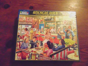 Rompecabezas White Mountain American Diner 1000 piezas más grandes sellado de fábrica nuevo en caja - Imagen 1 de 4