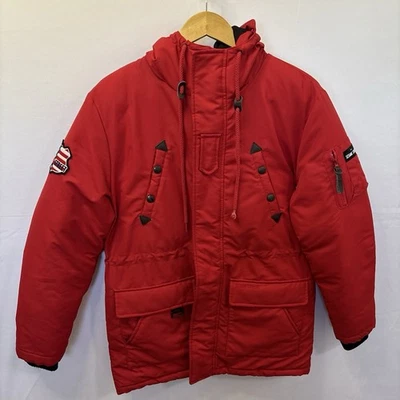 Abrigo acolchado de invierno Sesame Street Super Elmo cremallera completa rojo adulto mediano Foto 1 de 4