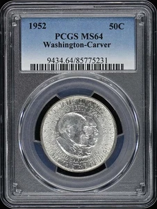 WASHINGTON CARVER 1952 50C Silver Commemorative PCGS MS64 - Picture 1 of 2