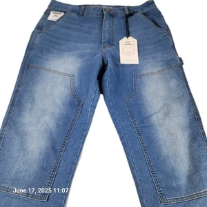 Pantalones de mezclilla de carpintero de doble rodilla Articles Of Society Painter para hombre 30x30 ligeros 711 nuevos - Imagen 1 de 8
