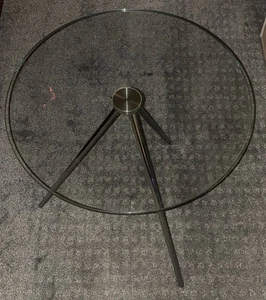 Vintage MCM Tripod Glastisch Chrombeine 70er Jahre dick Stoneville Chromcraft - Bild 1 von 4