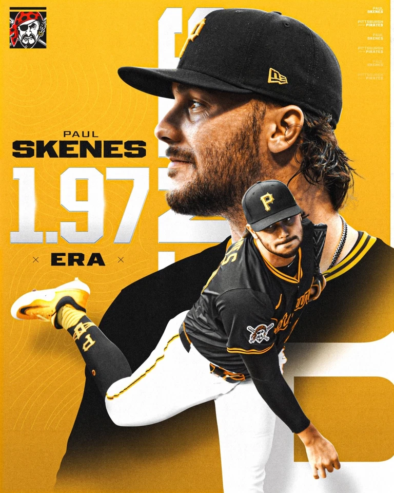 Paul Skenes Pittsburgh Pirates 8x10 photo 2025 ERA stat 1.97 - Image 1 of 1