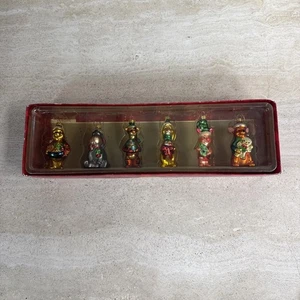 6er Set Vintage Disney Winnie Puuh Freunde mundgeblasenes Glas Weihnachtsschmuck - Bild 1 von 9