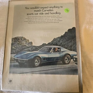 Chevrolet Corvette Sting Ray 1968 anuncio de revista vintage - impresión de auto deportivo GM C3 - Imagen 1 de 4