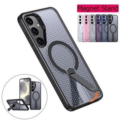 Case For Samsung S25 Edge S24 S23 S22 Ultra A56 Honeycomb Magnetic Holder Cover - Image 1 of 4