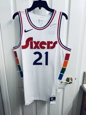 Nike Joel Embiid Philadelphia 76ers Sixers City Edition Authentic NBA Jersey 48 - Image 1 of 4