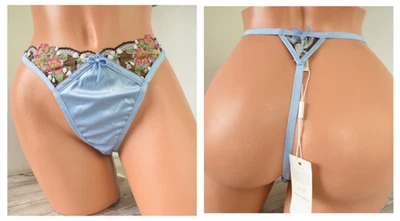 Victoria's Secret XLARGE *FOR LOVE & LEMONS* LOUISE THONG *Sweetheart Blue* - Image 1 of 4