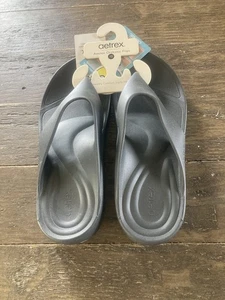 Aetrex Orthotic Flips Maui Recovery Sandals Size 12 Men Charcoal Gray Brand New! - Picture 1 of 9