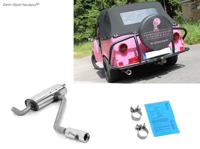 FOX Acero Escape Deportivo Trabant Cubo 1.1l Coche Kübel Vagabundo 80mm Redondo - Imagen 1 de 4