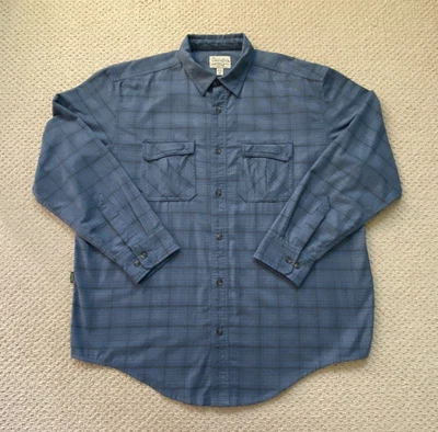Cabela's Shirt Men XL Flannel Blue Plaid Legendary Quality Camp Fish Hunt Hike - Image 1 of 4
