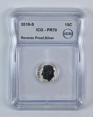2018-S Roosevelt Dime Silver Reverse PR70 ICG - Image 1 of 4