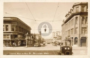 Bellingham WA Washington Street Scene RPPC Photo Postcard COPY - Picture 1 of 2
