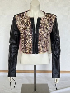 Diesel Sophia Jacke Lederjacke schwarz rosa Gr. M - Bild 1 von 12