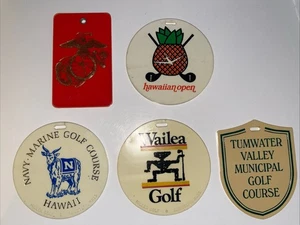 Gemischtes Set (5) Golftaschen-Etiketten sind Hawaii-Kurse Schläger & Schlüsselanhänger - Bild 1 von 2