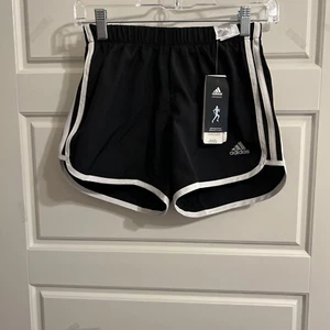 Adidas Women’s Marathon 20 Shorts 3” Inseam Size 2XS 4 Black & White NWT - Picture 1 of 4